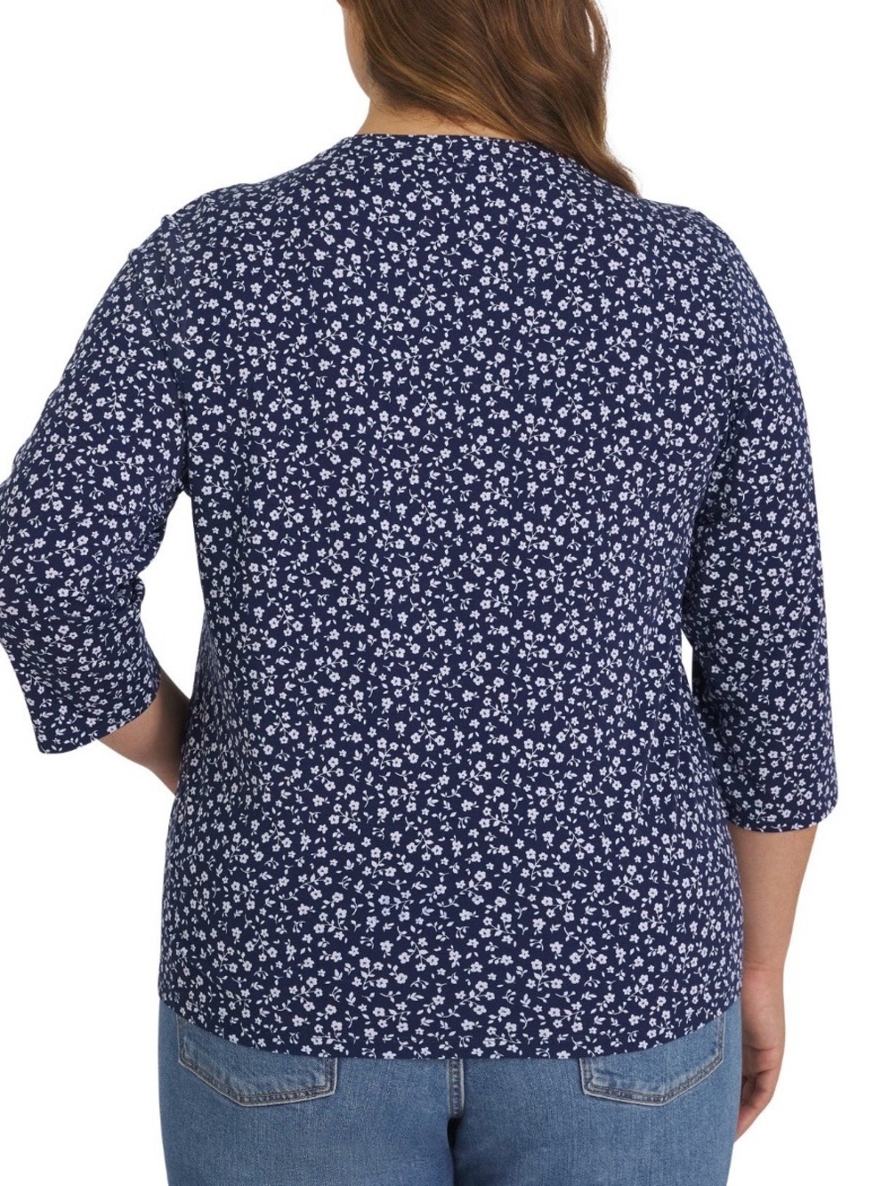 Lands' End Women's Pintuck 3/4 Sleeve Top - Picture 3 of 10